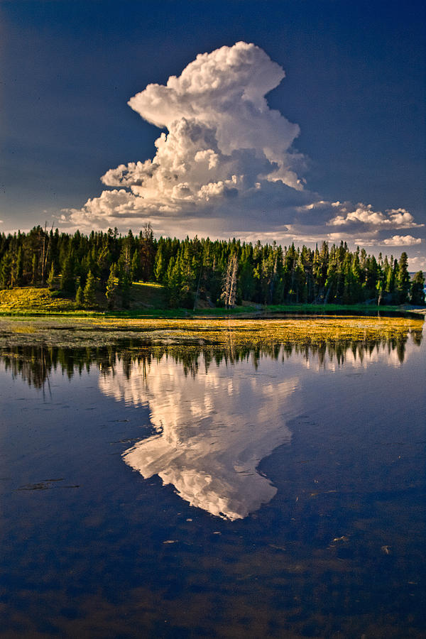 Thundercloud Reflecting in Yellowstone Lake Photograph by Greg Nyquist