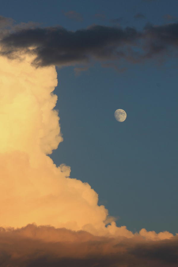 Thunderstorm Cloud and Moon Photograph by John Burk