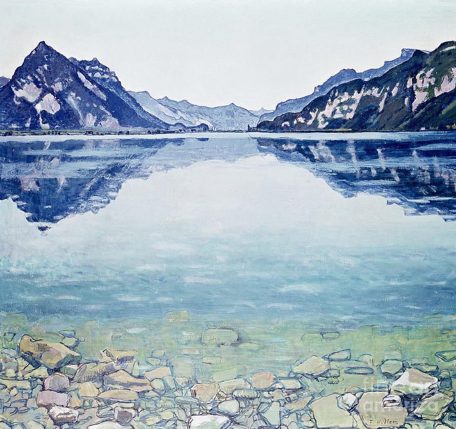 Mountain Painting - Thunersee von Leissigen by Ferdinand Hodler