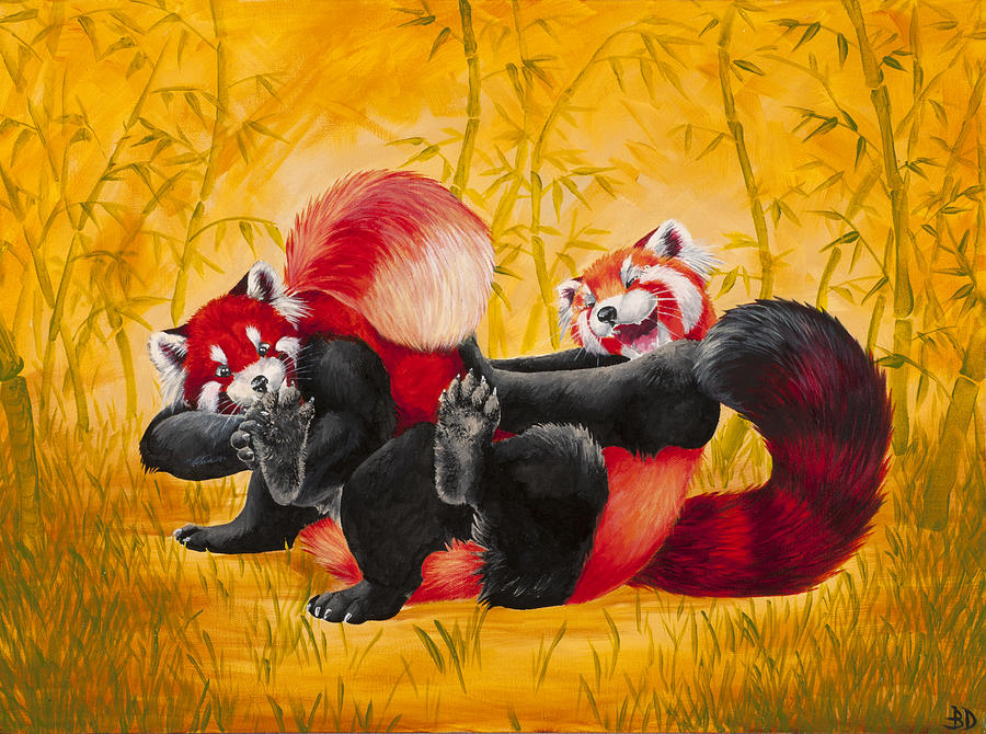 Tickle Fight Painting by Beth Davies