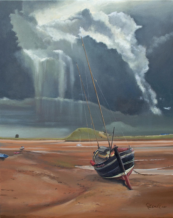 Boat Painting - Tide Out by Nadine Gould