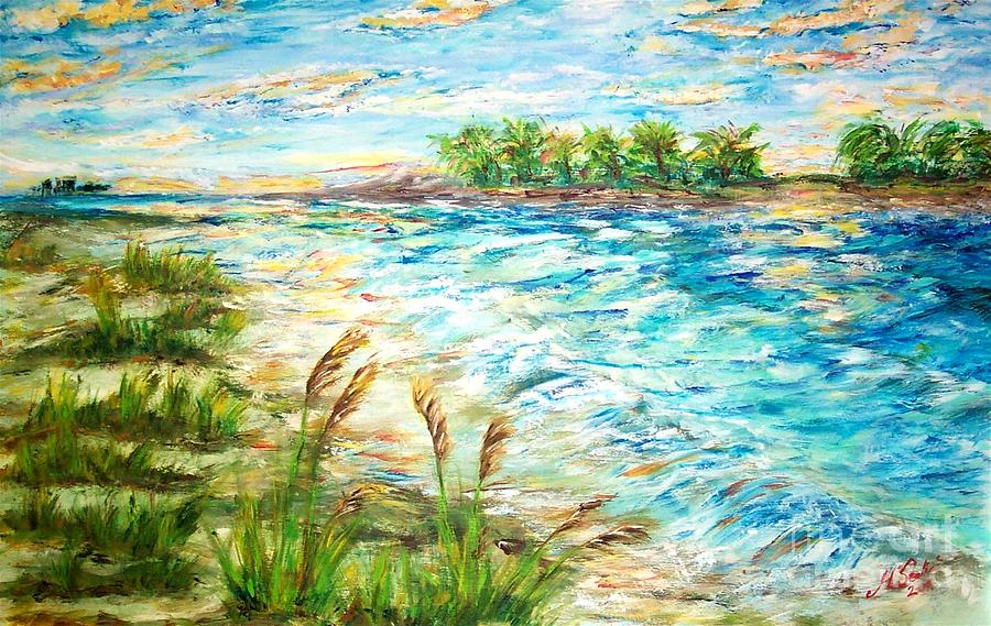 Sunset Painting - Tides At Sunset by Mary Sedici
