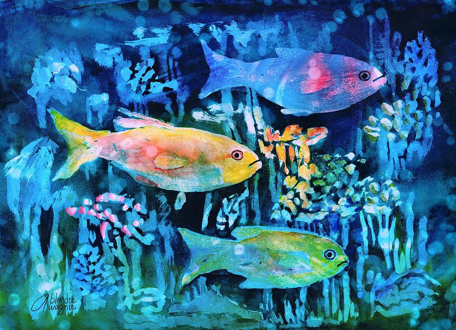 Tie-Dye Fish Painting by Arline Wagner