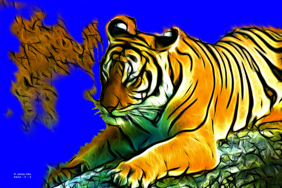 Tiger -3825 -blue Digital Art by James Ahn