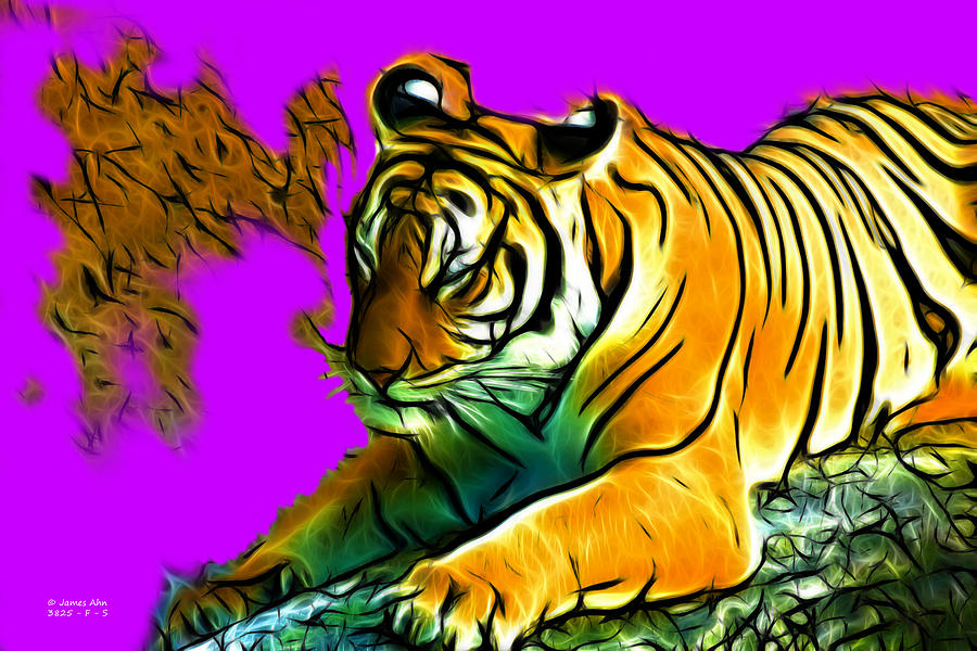 Tiger -3825 - Magenta Digital Art by James Ahn