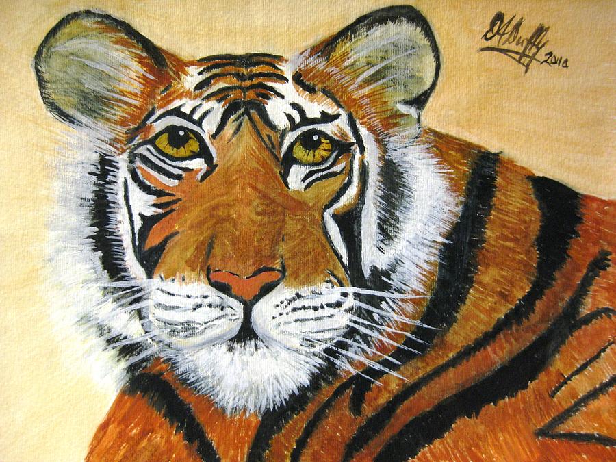 Nature Painting - Tiger by Deborah Duffy