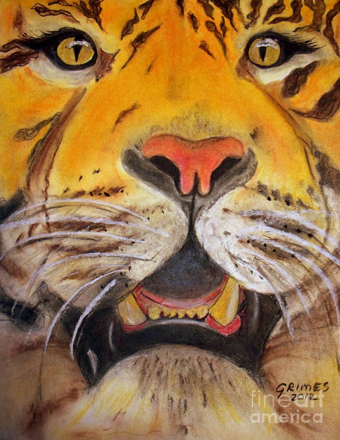 Tiger Eyes Painting by Carol Grimes