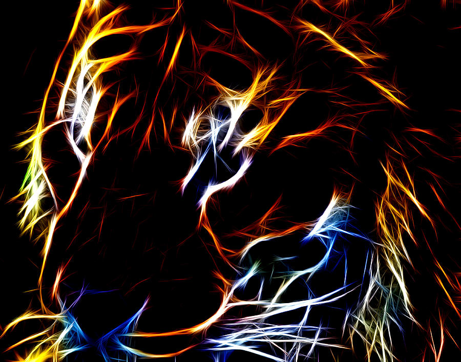 Tiger Photograph - Tiger Fractalius by Maggy Marsh