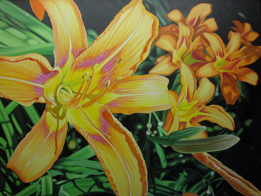 Tiger Lillies in Bloom Painting by Jeff Taylor | Fine Art America