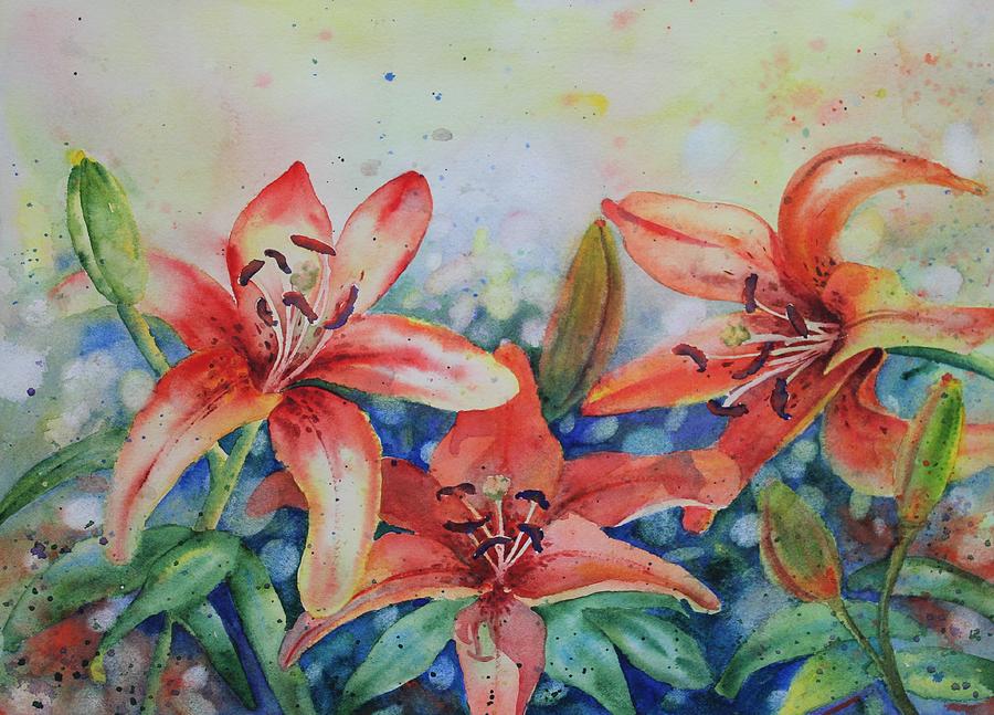 Tiger Lily Painting by Ruth Kamenev