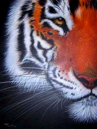 Tiger Portrait Painting by Tim Towler