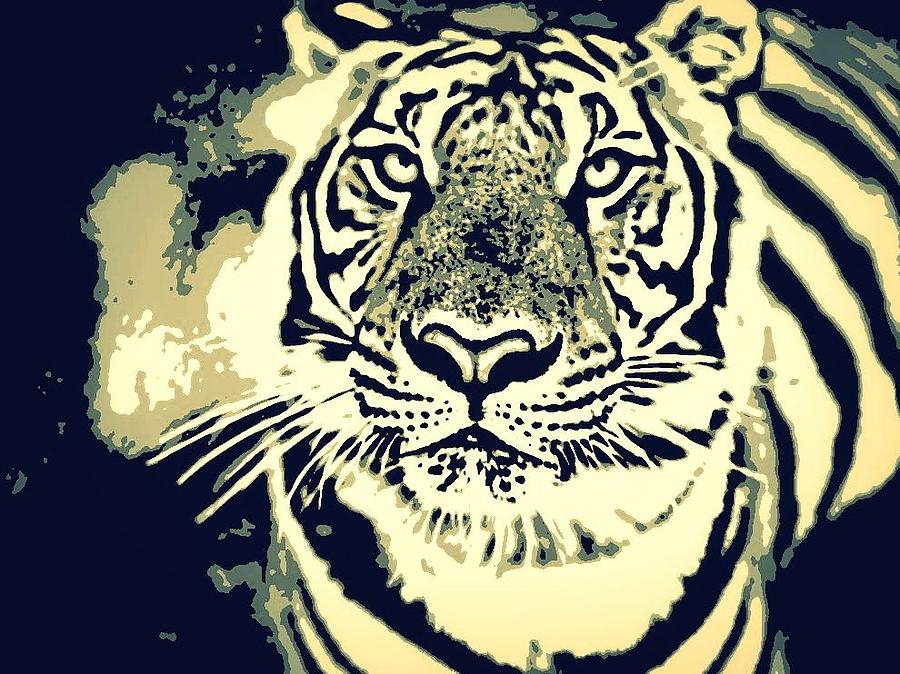 Jungle Painting - Tiger by Pravin Tripathi