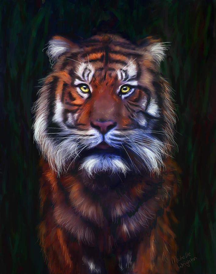 Tiger Tiger Painting by Michelle Wrighton