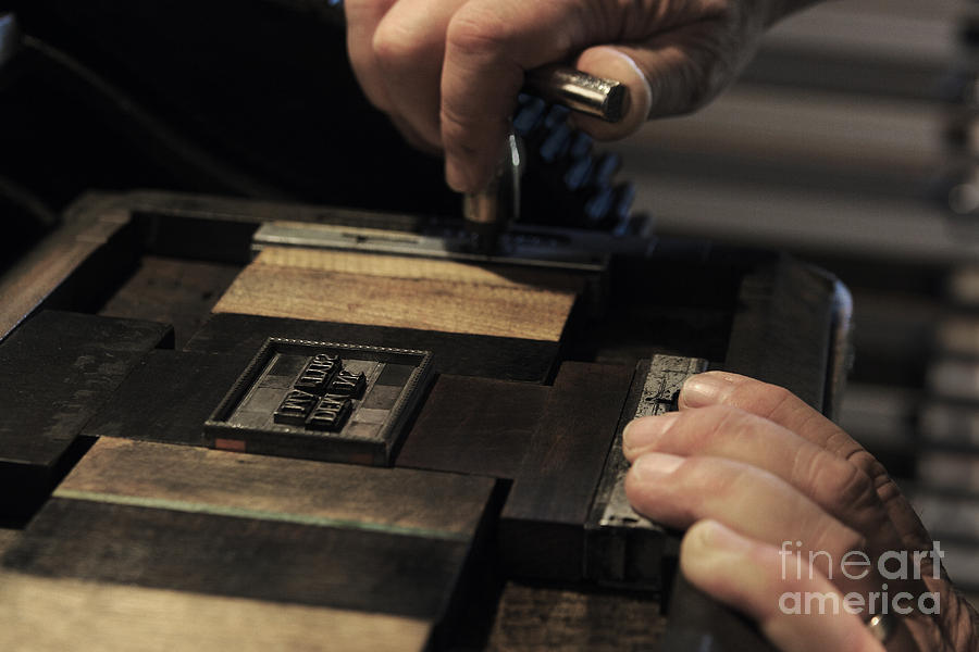 Tightening Letterpress Type In A Chase Photograph by Ruby Hummersmith