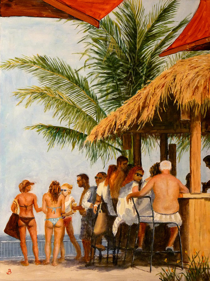 Tiki Bar Painting by Joe Bergholm