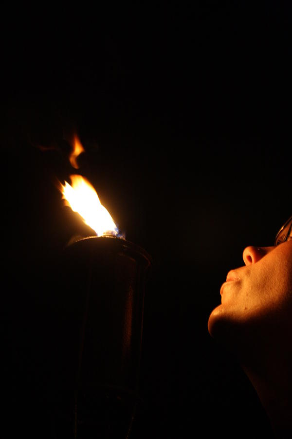 Night Photograph - Tiki Torch Good Night by Devon Stewart
