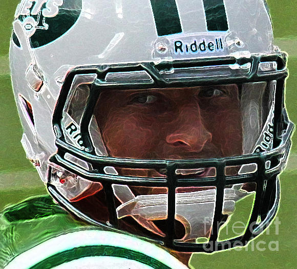 Tim Tebow Photograph - Tim Tebow Art Deco Close-up - New York Jets -  by Lee Dos Santos