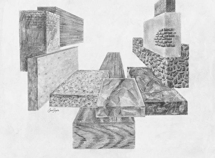 Timber and Stone Drawing by Frank SantAgata