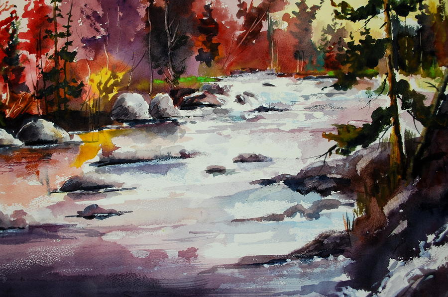 Timber Chute Falls Painting by Wilfred McOstrich
