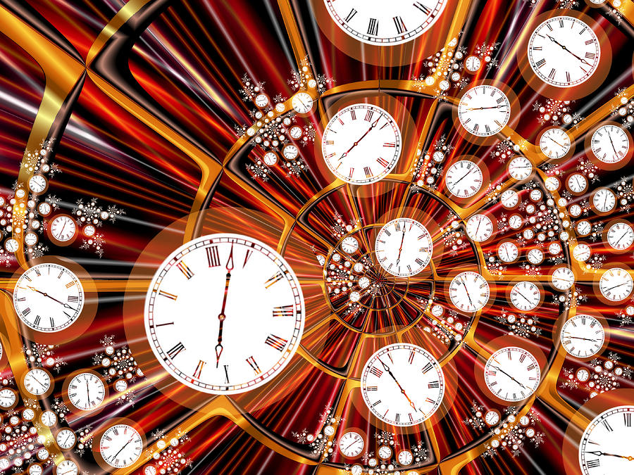 Abstract Digital Art - Time Flies When Youre Having Fun by Pam Blackstone