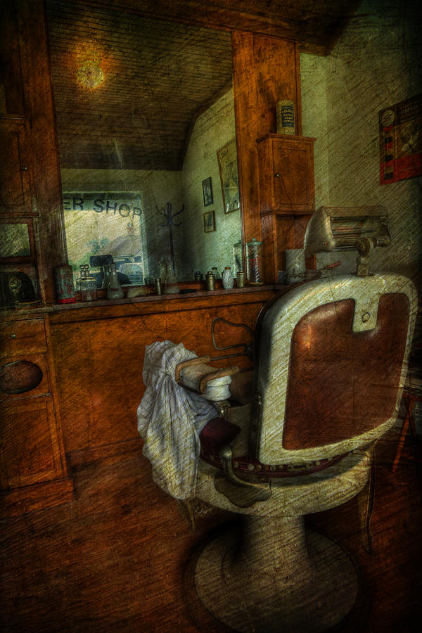 Vintage Photograph - Time for a Cut - Old Barbershop - vintage - nostalgia by Lee Dos Santos