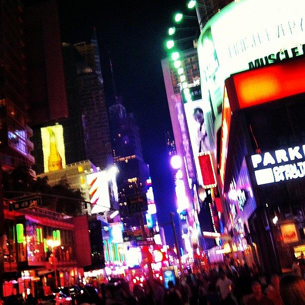Time Square At Night >> Photograph by Josh Johnson
