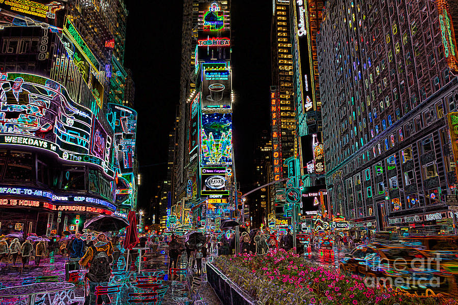 Times Square at Night II Photograph by Clarence Holmes