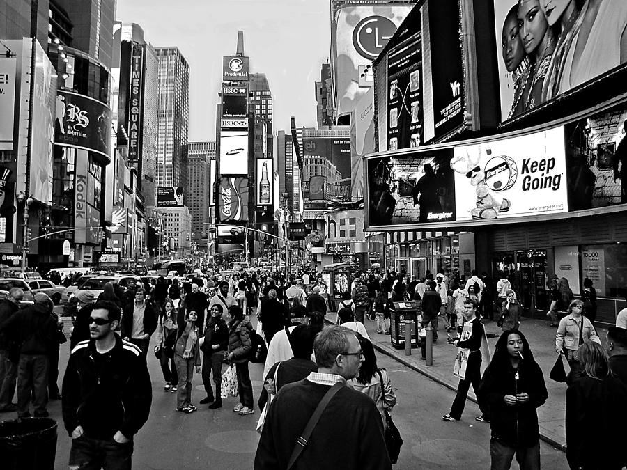 Times Square New York BW Photograph by David Dehner