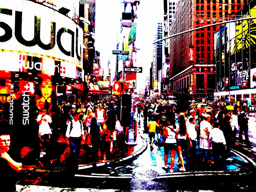 Times Square Rush  Photograph by Funkpix Photo Hunter