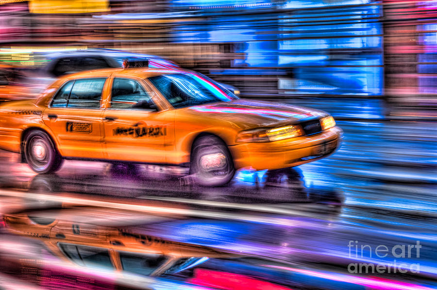 Times Square Taxi III Photograph by Clarence Holmes