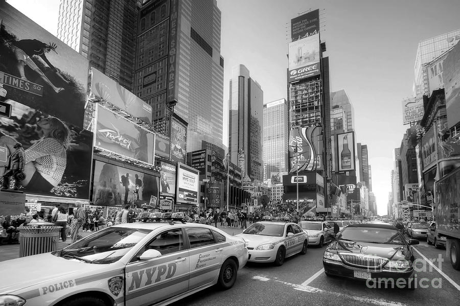 Times Square Traffic 2.1 BW Photograph by Yhun Suarez