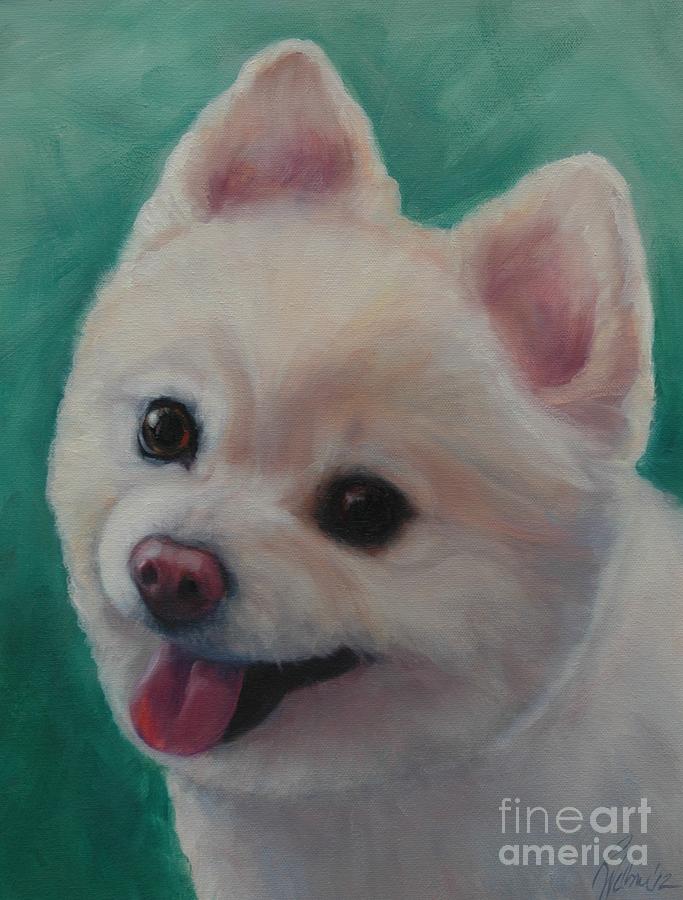 Pomeranian Painting - Tinkerbell by Pet Whimsy  Portraits