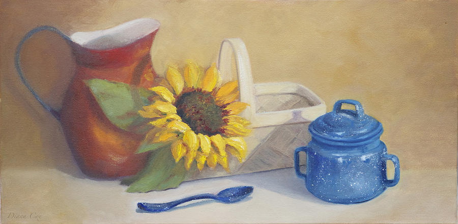 Primary Colors Painting - Tinware Blue by Diana Cox