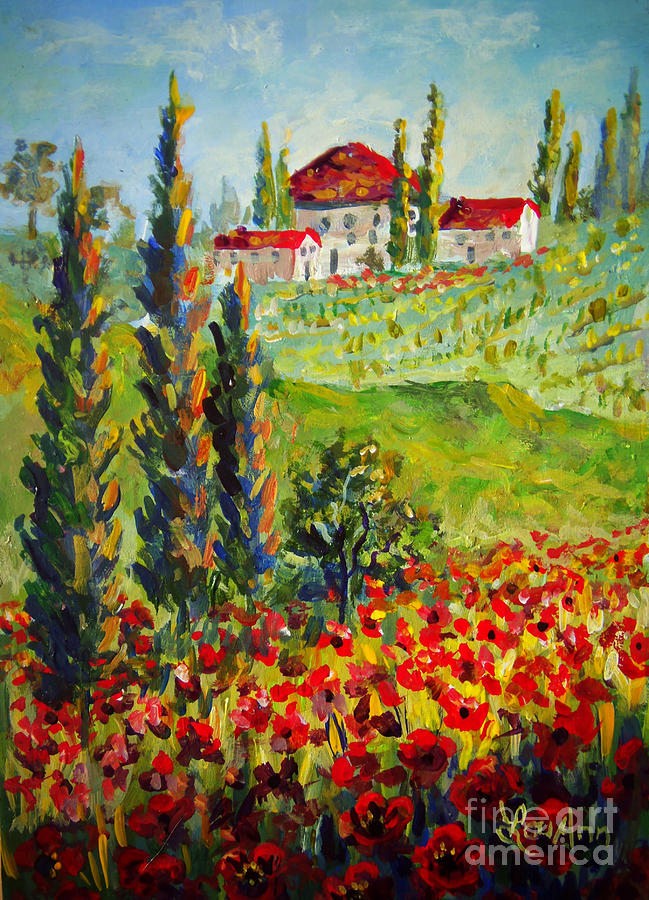 Tiny Tuscany Painting by Lou Ann Bagnall