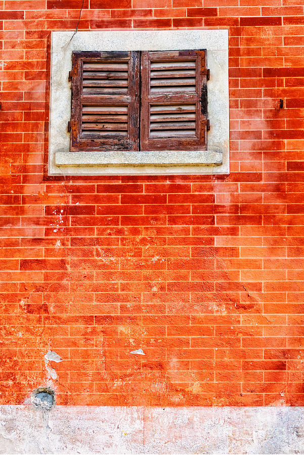 Tiny window on orange wall Photograph by Silvia Ganora