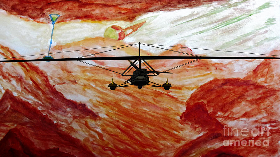 Titan Flight on Moon of Saturn Painting by Stanley Morganstein