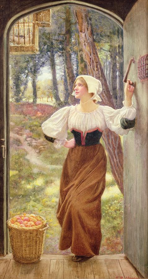Tithe in Kind Painting by Edward Robert Hughes