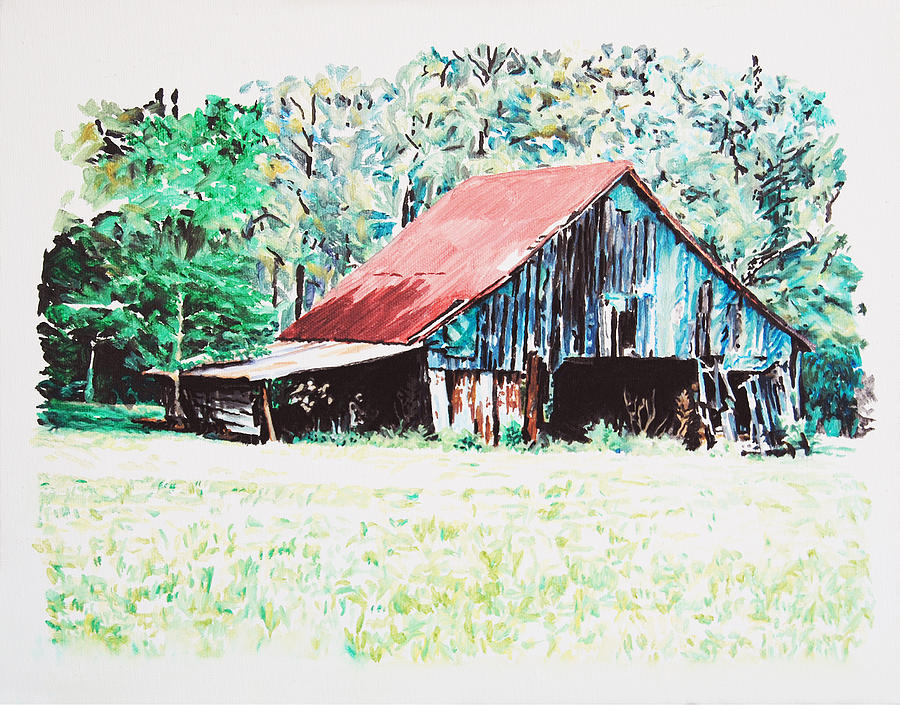 Barn Painting - Tobacco Barn by Tommy Midyette