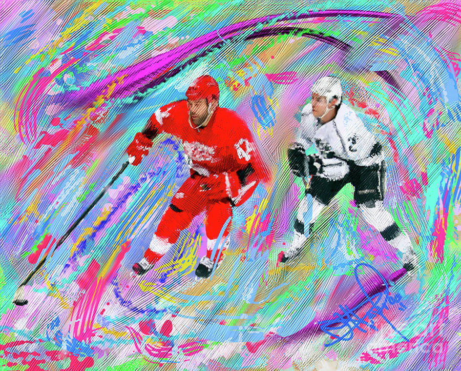Hockey Painting - Todd Bertuzzi by Donald Pavlica