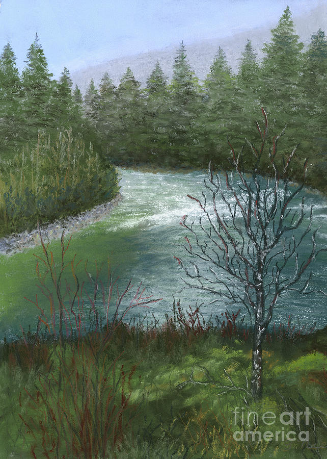 Tofino River Pastel by Ginny Neece