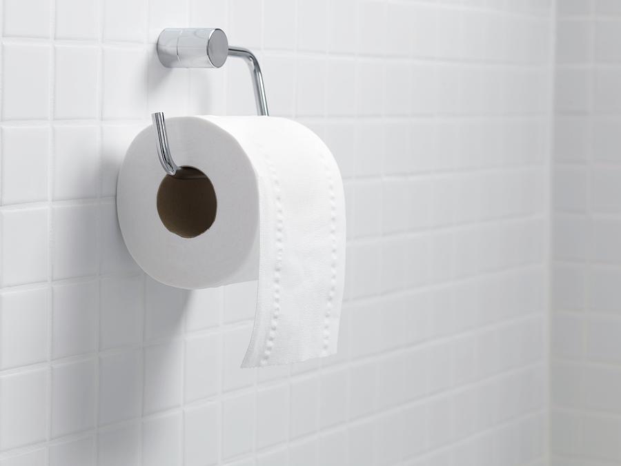 Still Life Photograph - Toilet Paper Holder And Roll by Tek Image