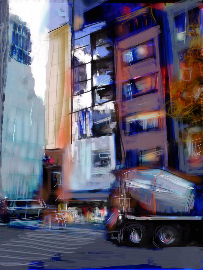 Tokyo Cement Truck Mixed Media by Russell Pierce
