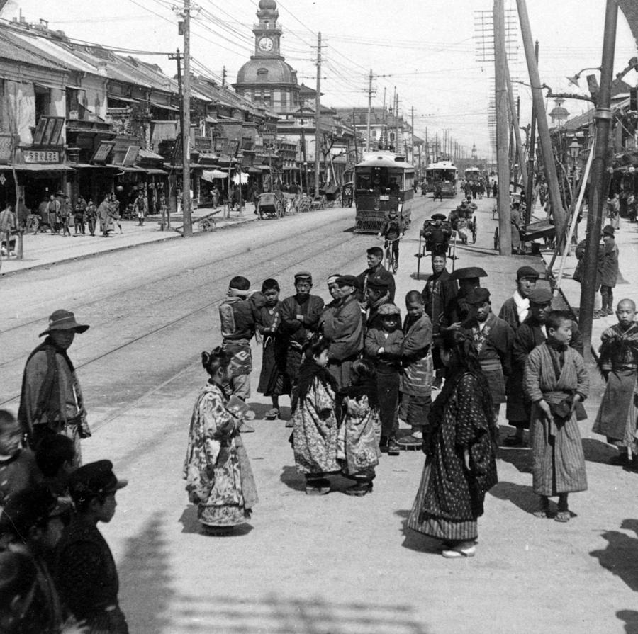 Tokyo Japan - c 1904 - Ginza thoroughfare Photograph by International  Images