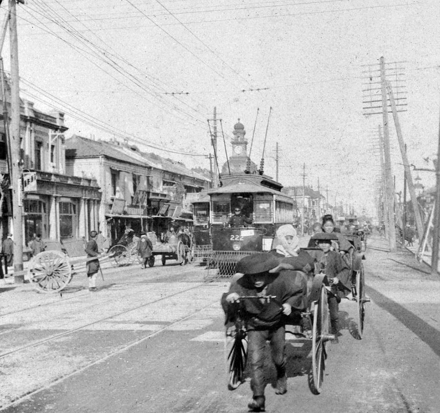 Tokyo Japan - c 1905 - Ginza thoroughfare Photograph by International  Images
