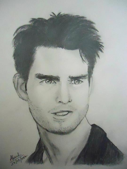 Tom Cruise Drawing by Abisesh Mohapatra