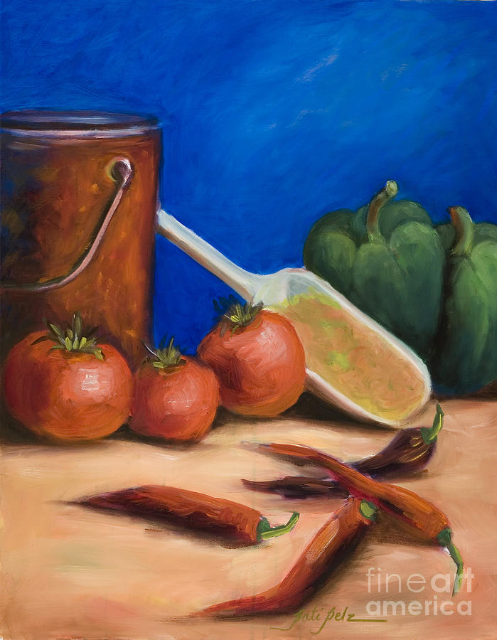 Tomatoes and Peppers Painting by Pati Pelz