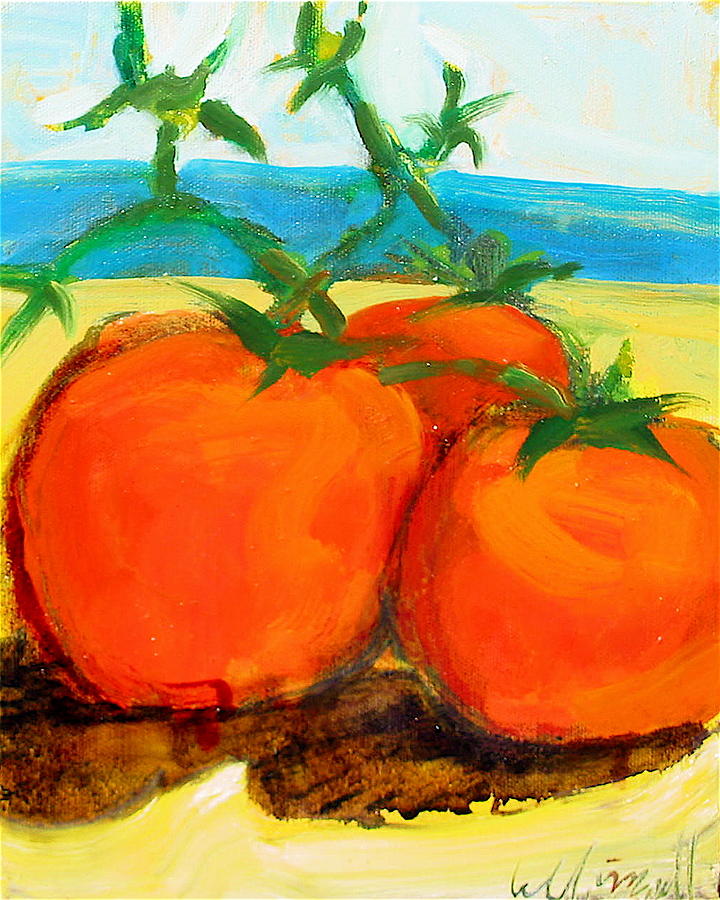 Tomatoes on the Beach Painting by Les Leffingwell