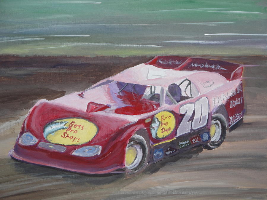 Tony Stewart Painting - Tony Stewart in a Dirt Late Model by James Lopez