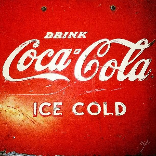 Vintage Photograph - Top Of An Old Coke Fridge by Maury Page
