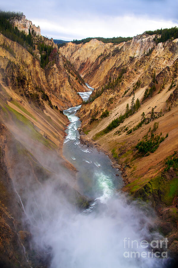 Yellowstone National Park Photograph - Top of Lower Falls by Robert Bales